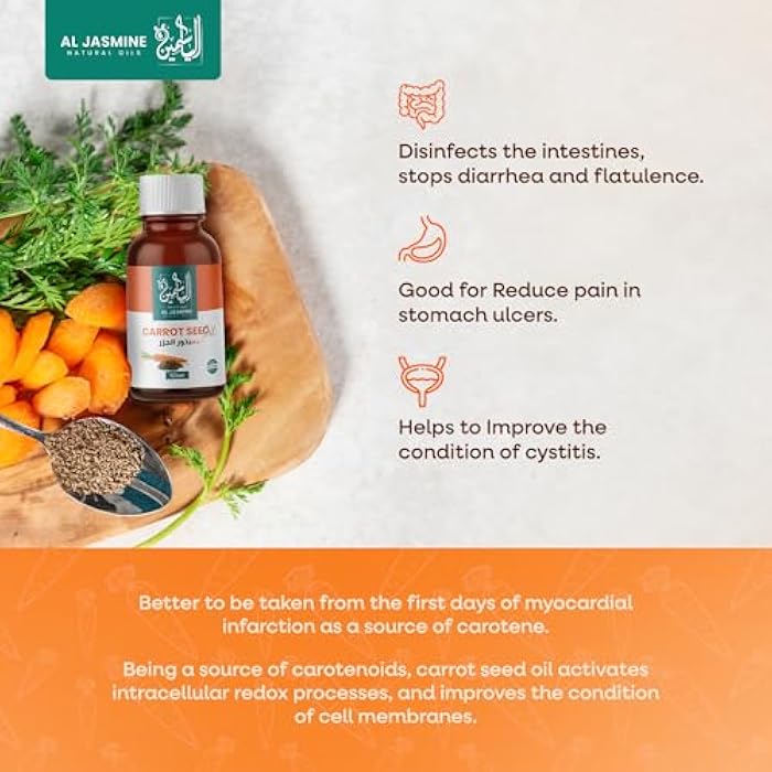 AL JASMINE NATURAL OILS Carrot Seed Oil-Useful for Both Internal and External Use | Reduces Pain in Stomach Ulcers | Promotes Hair Growth | Eliminates Skin Rashes | Leaves Skin Fresh (125 ml) - Image 5